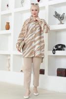 Tesettür giyim VİZON PAMUKLU TESETTÜR TUNİK T 4272