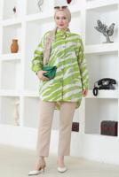 Tesettür giyim YEŞİL PAMUKLU TESETTÜR TUNİK T 4272