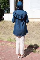 Tesettür giyim LACİVERT FIRFIR DETAYLI TUNİK T 5347