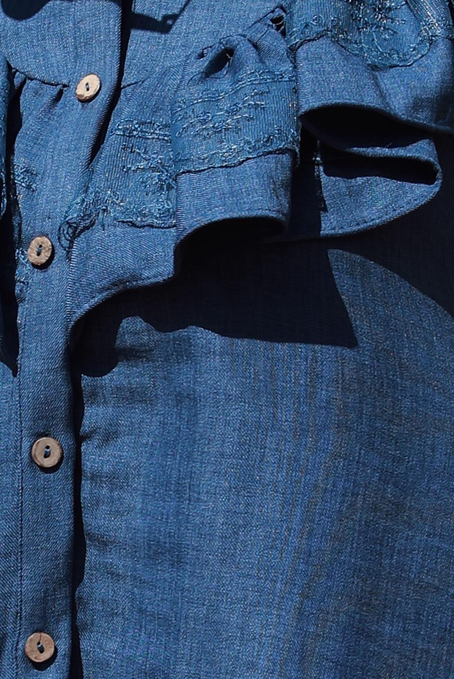 Tesettür giyim LACİVERT FIRFIR DETAYLI TUNİK T 5347