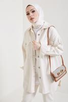 Tesettür giyim KREM CEPLİ KOT CEKET T 5716