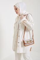 Tesettür giyim KREM CEPLİ KOT CEKET T 5716