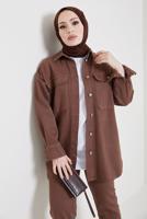 Vêtements hijab BRUN VESTE EN JEAN T 5716