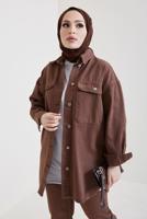 Vêtements hijab BRUN VESTE EN JEAN T 5716