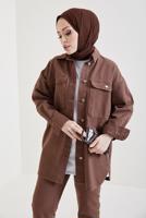 Vêtements hijab BRUN VESTE EN JEAN T 5716