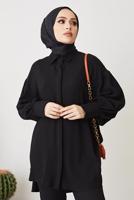 Tesettür giyim SİYAH GÖMLEK TUNİK T 64416