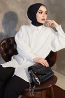 Tesettür giyim BEYAZ GÖMLEK TUNİK T 64416