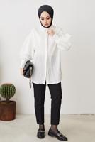 Tesettür giyim BEYAZ GÖMLEK TUNİK T 64416