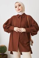 Tesettür giyim KAHVE GÖMLEK TUNİK T 64416