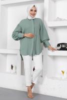 Tesettür giyim YEŞİL GÖMLEK TUNİK T 64416