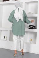 Tesettür giyim YEŞİL GÖMLEK TUNİK T 64416