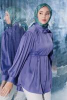 Tesettür giyim LACİVERT BROŞ DETAYLI TUNİK T 70042