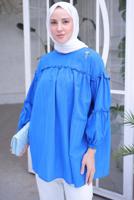 Tesettür giyim LACİVERT BROŞ DETAYLI TUNİK T 74616