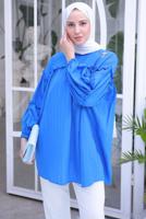 Tesettür giyim LACİVERT BROŞ DETAYLI TUNİK T 74616