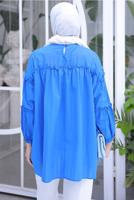 Tesettür giyim LACİVERT BROŞ DETAYLI TUNİK T 74616