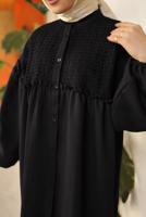 Tesettür giyim SİYAH BALON KOL GÖMLEK TUNİK T 8202