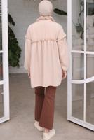 Tesettür giyim VİZON BALON KOL GÖMLEK TUNİK T 8202