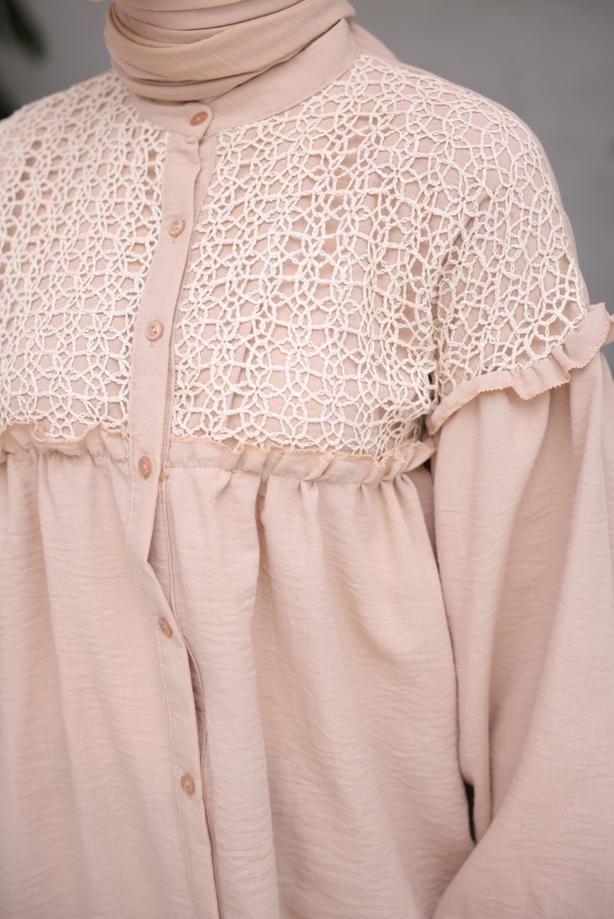 Vêtements hijab  BALLOON SLEEVE SHIRT TUNIC T 8202 - TRENDTESETTÜR