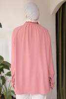 Tesettür giyim PUDRA BROŞ DETAYLI GÖMLEK TUNİK T 93616