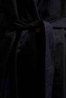 Hijab clothing BLACK BELTED COTTON TRENCH COAT T 1201