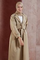 Vêtements hijab BRUN TRENCH-COAT EN COTON CEINTURÉ T 1201