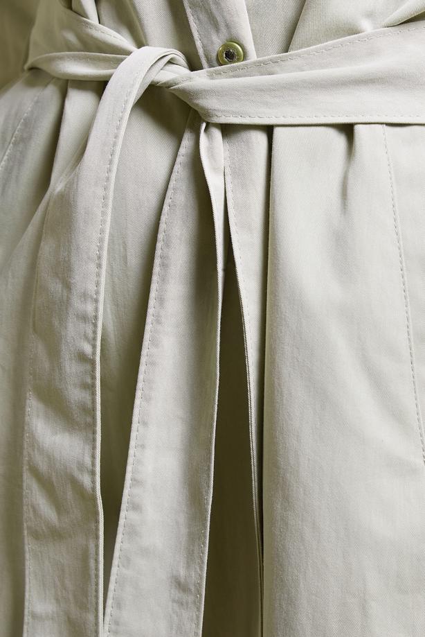 Vêtements hijab  BELTED COTTON TRENCH COAT T 1201 - TRENDTESETTÜR