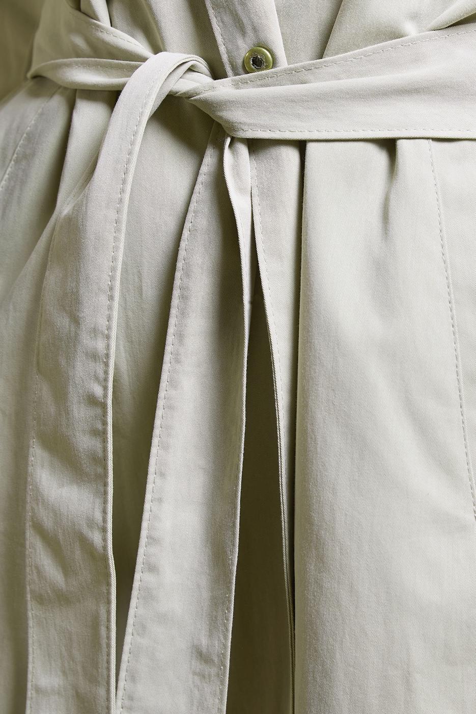 Hijab clothing BEIGE BELTED COTTON TRENCH COAT T 1201