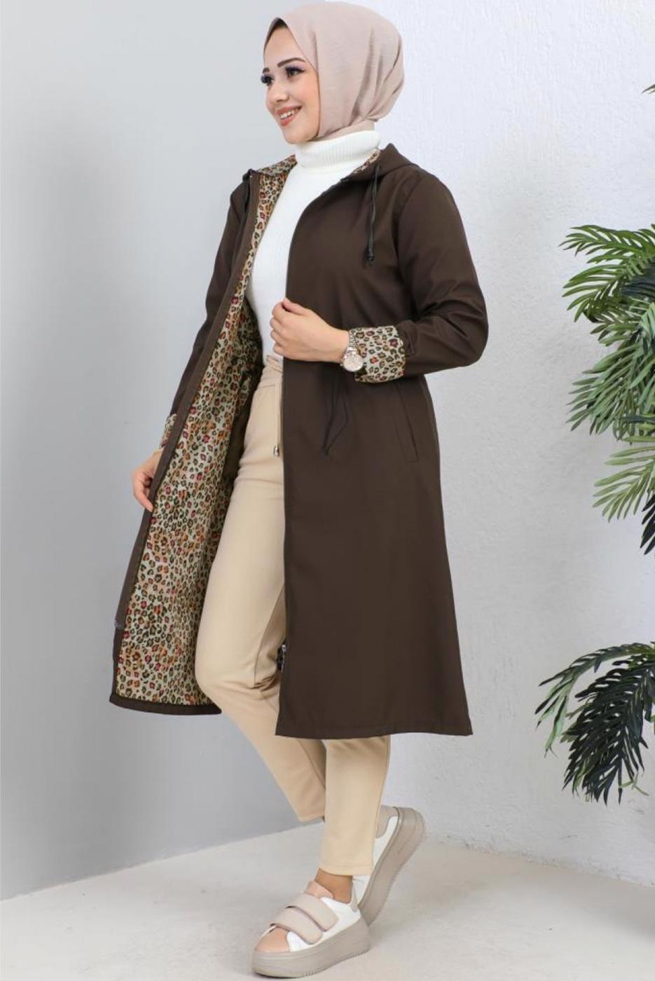 Vêtements hijab BRUN TRENCH-COAT À CAPUCHE T 2021