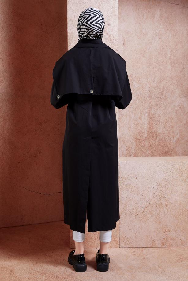 Vêtements hijab  BELTED COTTON TRENCH COAT T 3201 - TRENDTESETTÜR