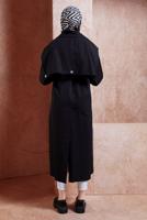 Vêtements hijab NOIR TRENCH COAT EN COTON CEINTURÉ T 3201