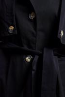 Vêtements hijab NOIR TRENCH COAT EN COTON CEINTURÉ T 3201