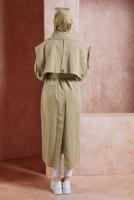 Vêtements hijab BRUN TRENCH COAT EN COTON CEINTURÉ T 3201