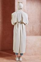 Hijab clothing BEIGE BELTED COTTON TRENCH COAT T 3201