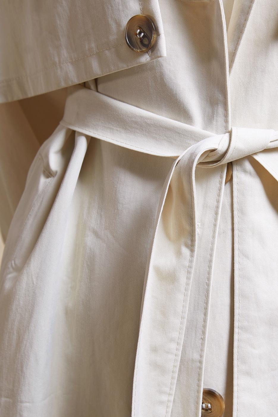 Hijab clothing BEIGE BELTED COTTON TRENCH COAT T 3201