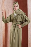 Vêtements hijab VERT TRENCH COAT EN COTON CEINTURÉ T 3201