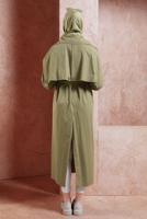 Vêtements hijab VERT TRENCH COAT EN COTON CEINTURÉ T 3201