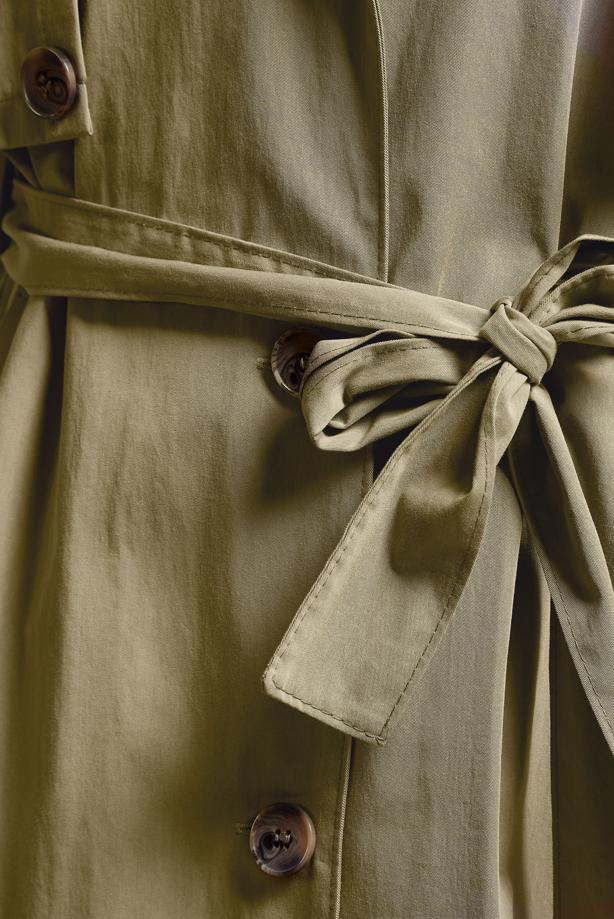 Vêtements hijab  BELTED COTTON TRENCH COAT T 3201 - TRENDTESETTÜR