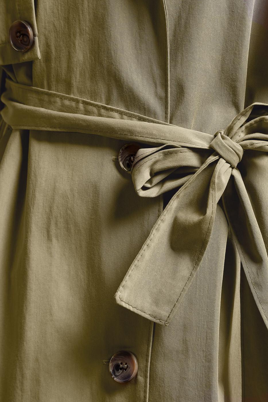 Vêtements hijab VERT TRENCH COAT EN COTON CEINTURÉ T 3201