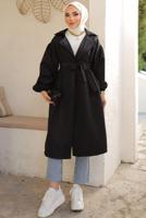 Vêtements hijab NOIR TRENCH CEINTURE CEINTURE T 33516