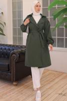 Vêtements hijab KAKI TRENCH CEINTURE CEINTURE T 33516
