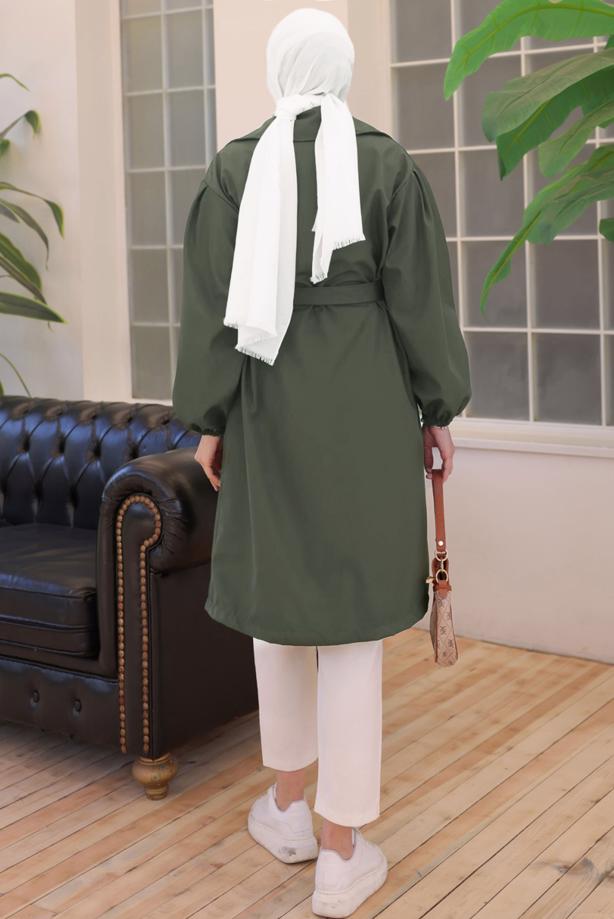Vêtements hijab KAKI TRENCH CEINTURE CEINTURE T 33516 - TRENDTESETTÜR