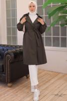 Vêtements hijab BRUN TRENCH CEINTURE CEINTURE T 33516