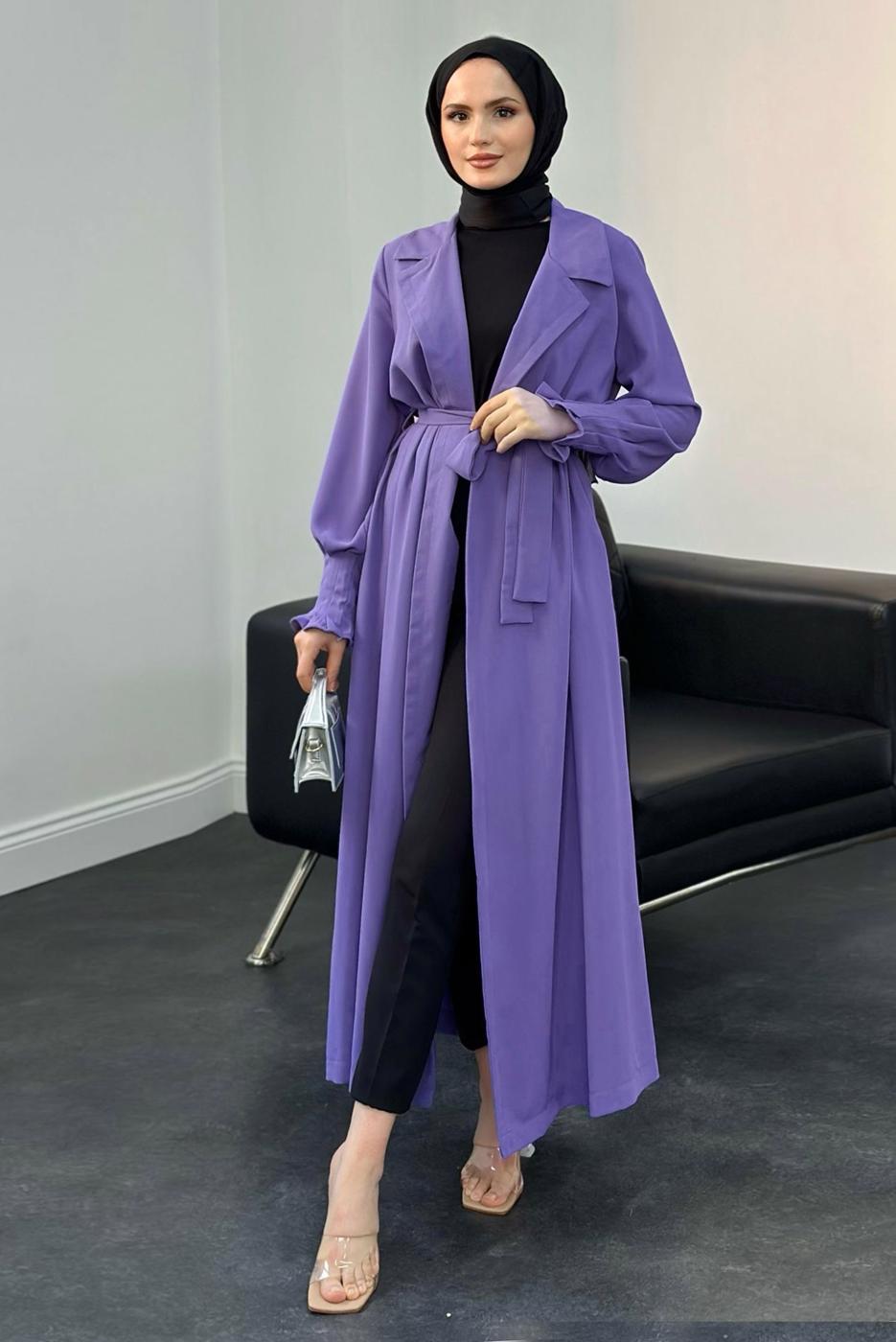 Vêtements hijab POURPRE TRENCH CEINTURE CEINTURE T 3995