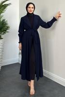 Vêtements hijab BLEU MARINE TRENCH CEINTURE CEINTURE T 3995