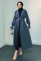 Vêtements hijab BLEU MARINE TRENCH CEINTURE CEINTURE T 3995