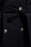 Hijab clothing BLACK BELTED COTTON TRENCH COAT T 6201 