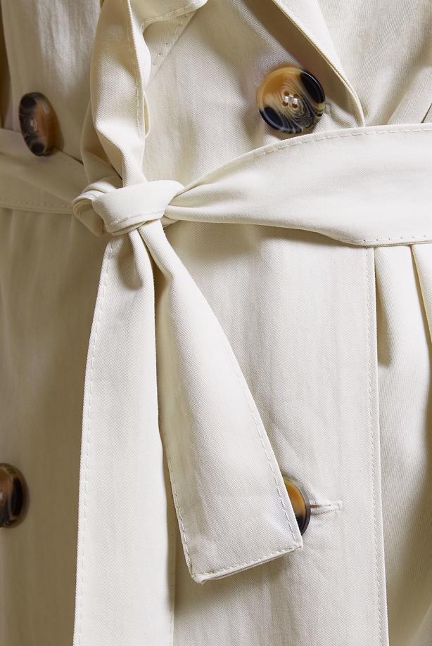 Vêtements hijab  BELTED COTTON TRENCH COAT T 6201  - TRENDTESETTÜR