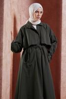 Vêtements hijab GRIS TRENCH-COAT À TAILLE NOUÉE T 7201
