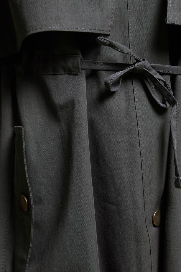 Vêtements hijab  TIED WAIST TRENCH COAT T 7201 - TRENDTESETTÜR