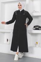 Vêtements hijab NOIR FINITION EN DENIM PERLÉ T 7808